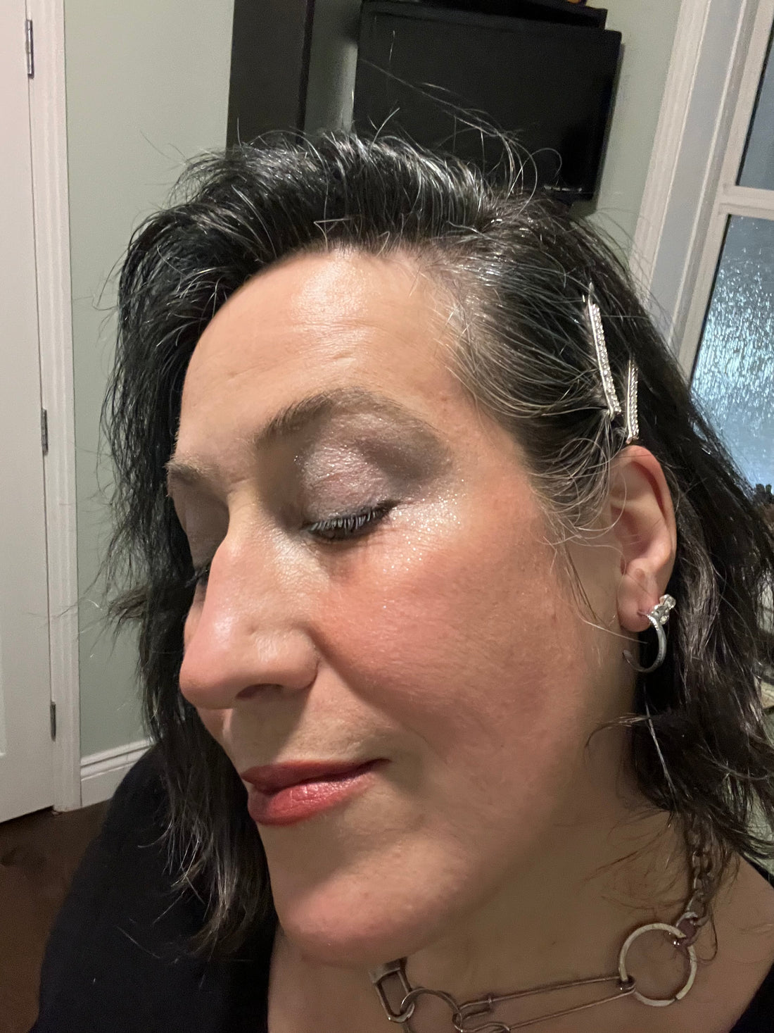 Holiday Glam Makeup: Sleigh the Season with Silver Eyes and Red Blush & Lips